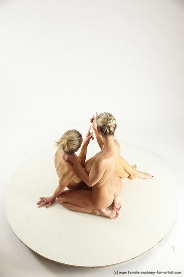 Nude Woman - Woman White Sitting poses - ALL Slim long blond Sitting poses - simple Multi angle poses Pinup