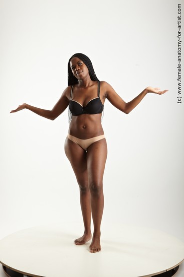 Underwear Woman Black Standing poses - ALL Slim dreadlocks black Standing poses - simple Academic