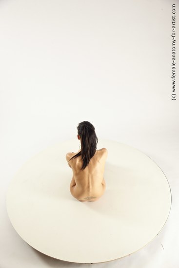 Nude Woman White Sitting poses - ALL Slim long brown Sitting poses - simple Multi angle poses Pinup