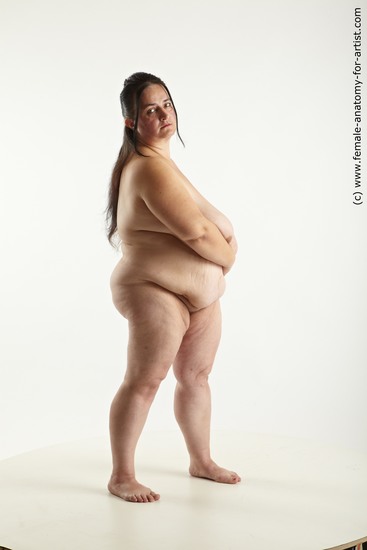 Nude Woman White Standing poses - ALL Overweight long black Standing poses - simple Standard Photoshoot Pinup