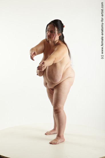 Nude Woman White Standing poses - ALL Overweight long black Standing poses - simple Pinup