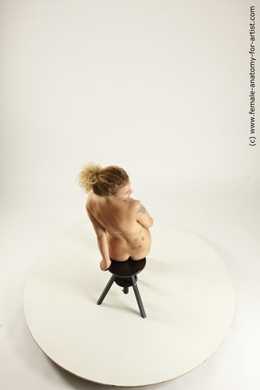 Nude Woman White Sitting poses - ALL Slim long blond Sitting poses - simple Multi angle poses Pinup