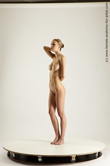 Nude Woman White Standing poses - ALL Slim long blond Standing poses - simple Multi angle poses Pinup