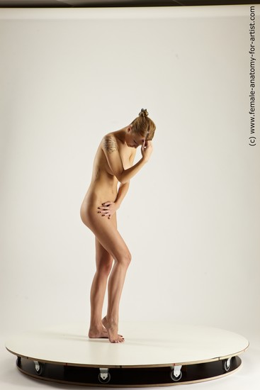 Nude Woman White Standing poses - ALL Slim long blond Standing poses - simple Multi angle poses Pinup