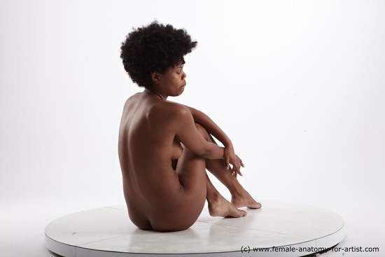 Nude Woman Black Sitting poses - ALL Slim medium black Sitting poses - simple Pinup