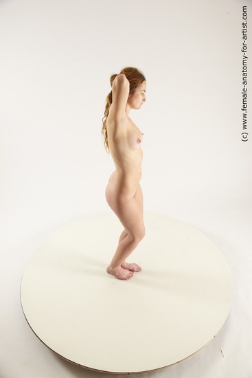 Nude Woman White Standing poses - ALL Slim long brown Standing poses - simple Multi angle poses Pinup