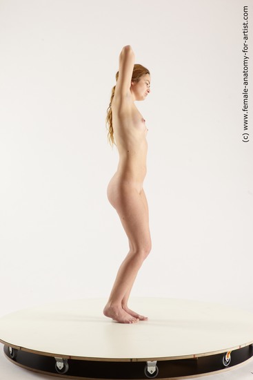 Nude Woman White Standing poses - ALL Slim long brown Standing poses - simple Multi angle poses Pinup