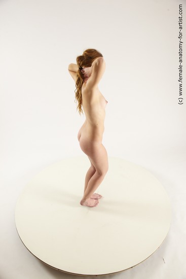 Nude Woman White Standing poses - ALL Slim long brown Standing poses - simple Multi angle poses Pinup