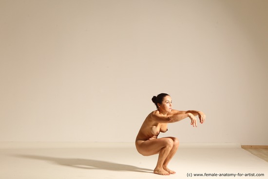 Nude Gymnastic poses Woman White Moving poses Slim medium blond Dynamic poses Pinup