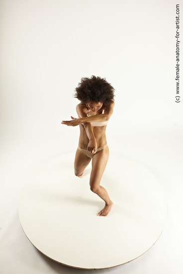 Underwear Woman Black Standing poses - ALL Athletic dreadlocks black Standing poses - simple Multi angle poses Academic