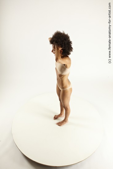 Underwear Woman Black Standing poses - ALL Athletic dreadlocks black Standing poses - simple Multi angle poses Academic