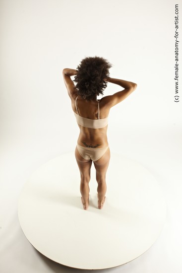 Underwear Woman Black Standing poses - ALL Athletic dreadlocks black Standing poses - simple Multi angle poses Academic