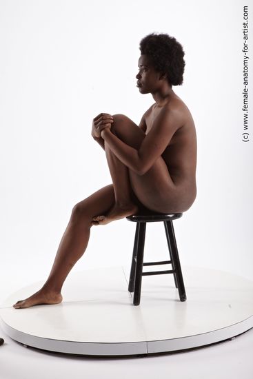 Nude Woman Black Sitting poses - ALL Slim medium black Standard Photoshoot Pinup