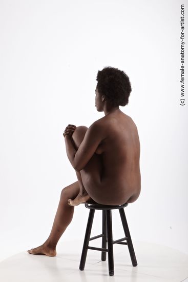 Nude Woman Black Sitting poses - ALL Slim medium black Standard Photoshoot Pinup