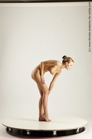 Nude Woman White Standing poses - ALL Slim long brown Standing poses - simple Multi angle poses Pinup