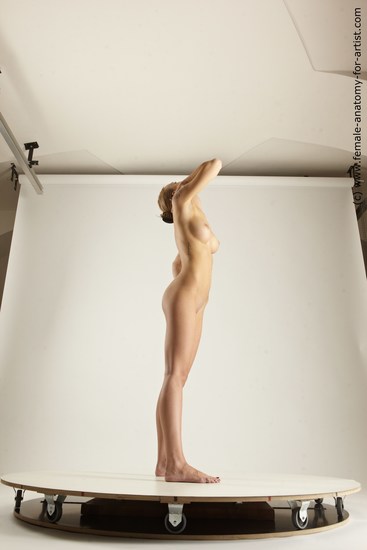 Nude Woman White Standing poses - ALL Slim long brown Standing poses - simple Multi angle poses Pinup