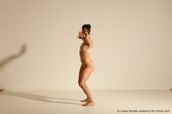 Underwear Woman White Slim long black Dancing Dynamic poses Academic