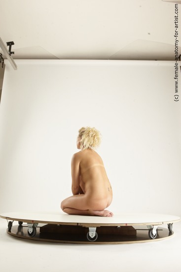 Nude Woman White Kneeling poses - ALL Slim medium blond Multi angle poses Pinup