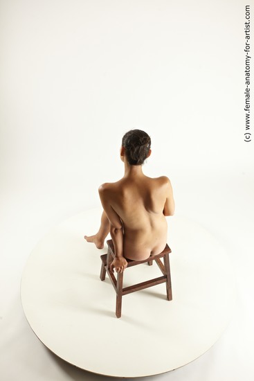 Nude Woman White Sitting poses - ALL Pregnant long brown Sitting poses - simple Multi angle poses Pinup