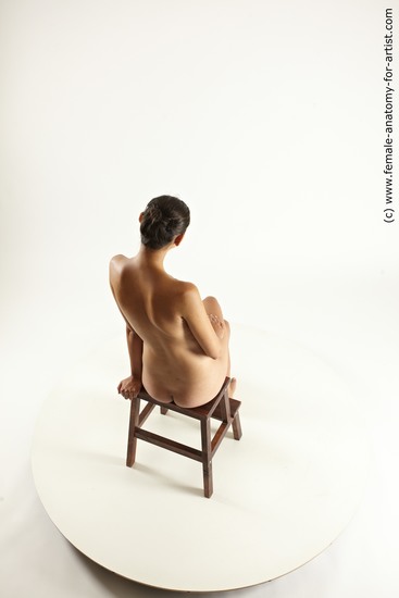 Nude Woman White Sitting poses - ALL Pregnant long brown Sitting poses - simple Multi angle poses Pinup