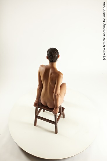 Nude Woman White Sitting poses - ALL Pregnant long brown Sitting poses - simple Multi angle poses Pinup