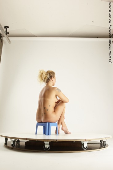 Nude Woman White Sitting poses - ALL Slim long blond Sitting poses - simple Multi angle poses Pinup