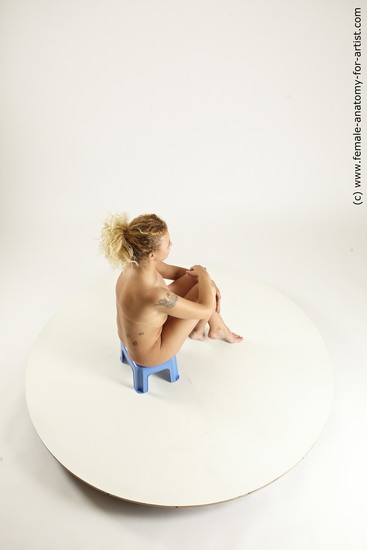 Nude Woman White Sitting poses - ALL Slim long blond Sitting poses - simple Multi angle poses Pinup