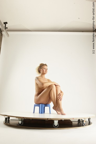 Nude Woman White Sitting poses - ALL Slim long blond Sitting poses - simple Multi angle poses Pinup