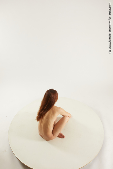 Nude Woman White Sitting poses - ALL Pregnant long brown Sitting poses - simple Multi angle poses Pinup