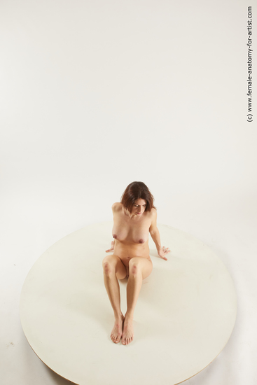 Nude Woman White Sitting poses - ALL Pregnant long brown Sitting poses - simple Multi angle poses Pinup