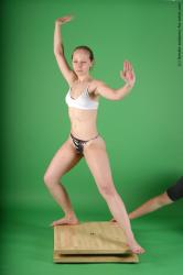 Underwear Martial art Woman White Standing poses - ALL Slim medium brown Standing poses - simple Academic