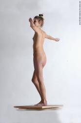 Nude Woman White Standing poses - ALL Slim long colored Standing poses - simple Pinup