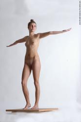 Nude Woman White Standing poses - ALL Slim long colored Standing poses - simple Pinup