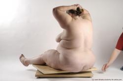 Nude Woman White Sitting poses - ALL Overweight medium brown Sitting poses - simple Pinup