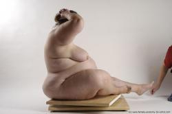 Nude Woman White Sitting poses - ALL Overweight medium brown Sitting poses - simple Pinup