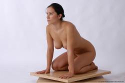 Nude Woman White Sitting poses - ALL Slim medium brown Sitting poses - on knees Pinup