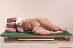 Nude Woman White Kneeling poses - ALL Average Kneeling poses - on both knees medium blond Pinup