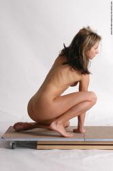 Nude Woman White Laying poses - ALL Slim Laying poses - on back long colored Pinup
