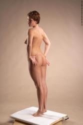 Nude Woman White Standing poses - ALL Slim short red Standing poses - simple Pinup