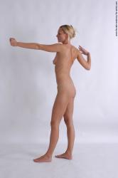 Nude Woman White Moving poses Slim long blond Pinup