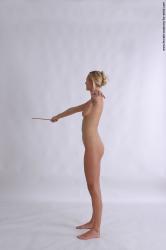 Nude Woman White Moving poses Slim long blond Pinup