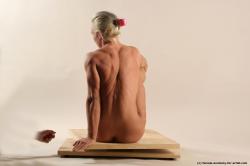 Nude Woman White Sitting poses - ALL Muscular medium blond Sitting poses - simple Pinup