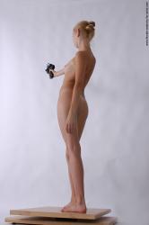 Nude Fighting with gun Woman White Standing poses - ALL Slim long blond Standing poses - simple Pinup
