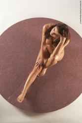 Nude Woman White Sitting poses - ALL Slim long brown Sitting poses - simple Pinup