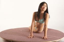 Underwear Woman Asian Laying poses - ALL Slim Laying poses - on side long black Academic