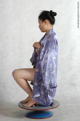 Drape Woman Asian Sitting poses - ALL Slim long black Sitting poses - simple Standard Photoshoot Pinup
