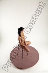 Nude Woman White Sitting poses - ALL Slim long black Sitting poses - simple Multi angle poses Pinup