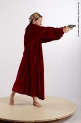 Drape Fighting with gun Woman White Standing poses - ALL Average medium blond Standing poses - simple Standard Photoshoot Pinup