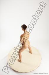 Nude Woman White Athletic medium brown Dancing Multi angle poses Pinup