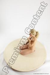 Nude Woman White Sitting poses - ALL Slim Fighting with rifle long blond Sitting poses - simple Multi angle poses Pinup